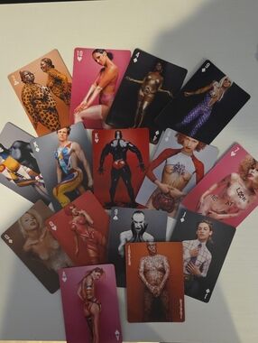 MAC Cosmetics Playing Card Art Print Set in Pink, Red, Black, Purple, Gold.